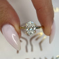 Tulip Design 1.5 Carat D color VVS1 Clarity Oval Excellent Cut Lab Grown Diamond Solitaire Engagement Ring 14k Yellow Gold