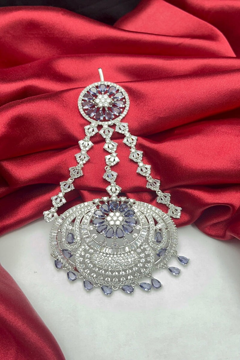 Vastrabhushan Royal Lavender Tanzanite Passa Jhumar
