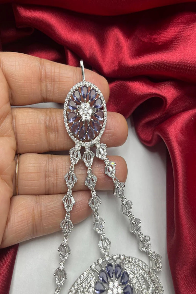 Vastrabhushan Royal Lavender Tanzanite Passa Jhumar