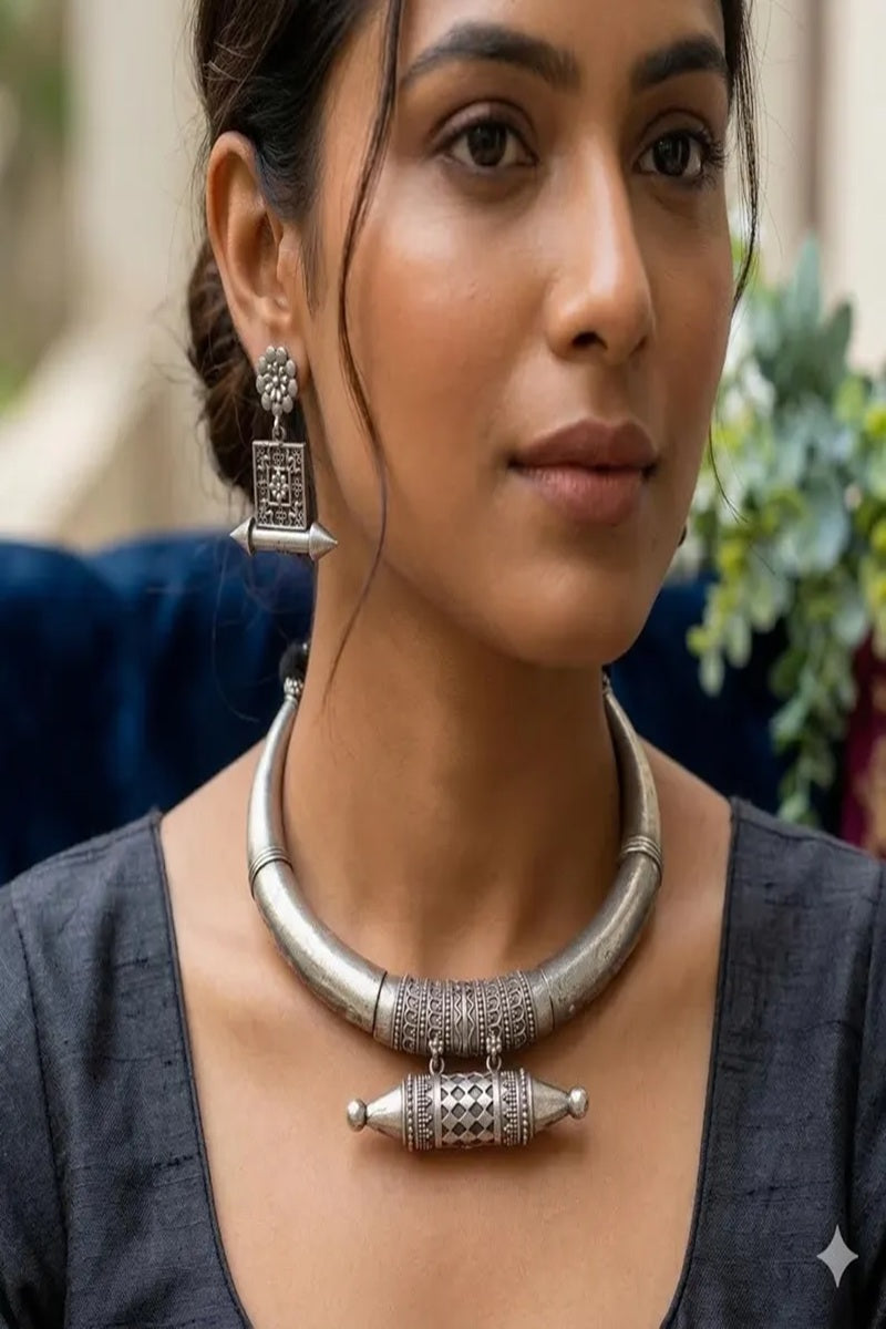 Vastrabhushan Rajasthani Hasuli Choker Set: Boho Tribal Indian Jewelry