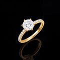 1.2ctw Gold Engagement Ring, Moissanite Diamond Ring Promise Ring Statement Ring Gold Wedding Ring Women Ring, Handmade Jewelry Gift for Her