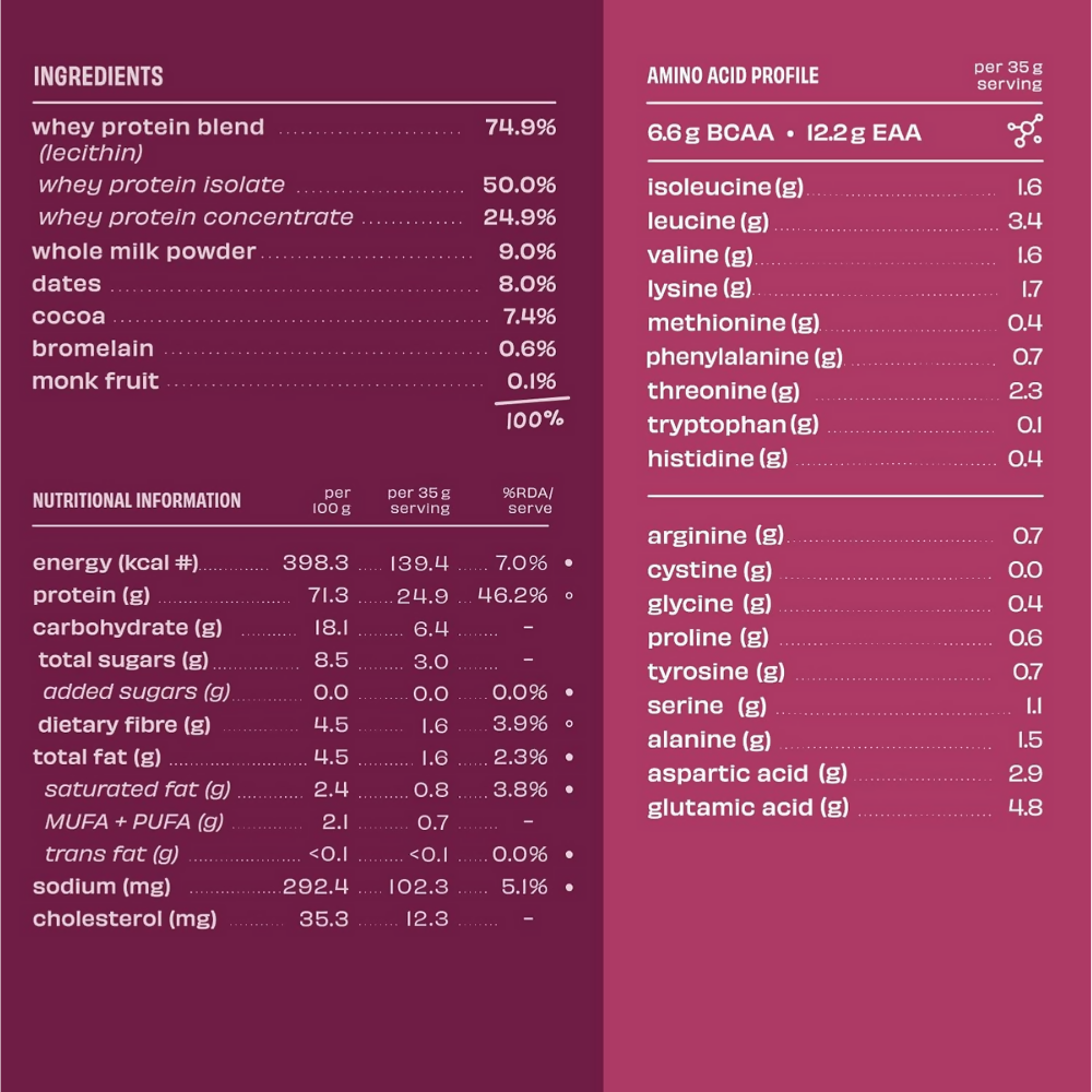 The Whole Truth Whey Protein Isolate+Concentrate - Light Cocoa