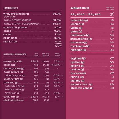The Whole Truth Whey Protein Isolate+Concentrate - Light Cocoa