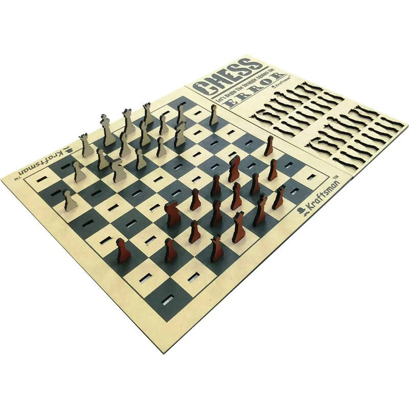 Kraftsman Wooden Chess & Checkers Combo Board Game | One Board Two Games