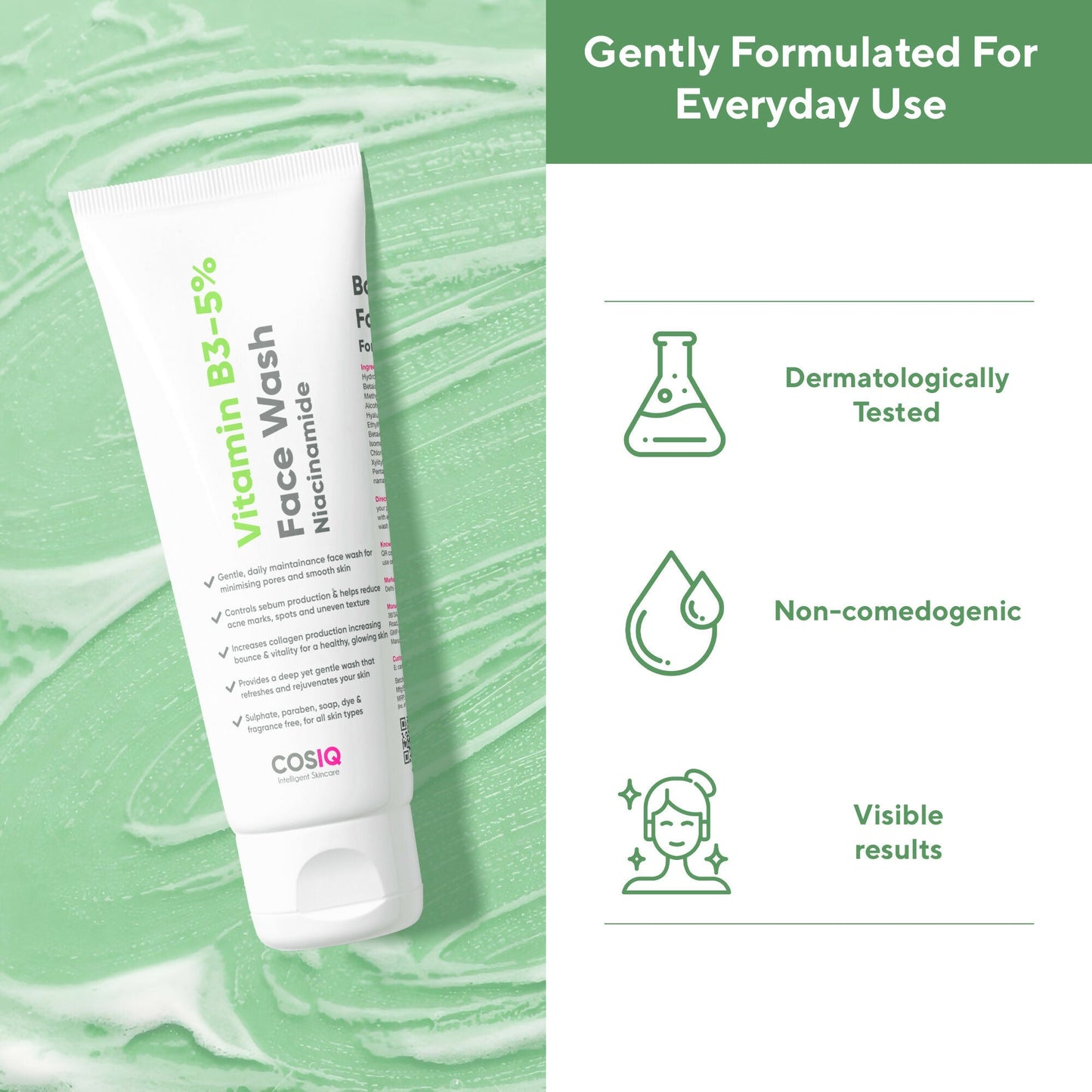 Cos-IQ Vitamin B3-5% Niacinamide Face Wash for Smooth and Even Skin