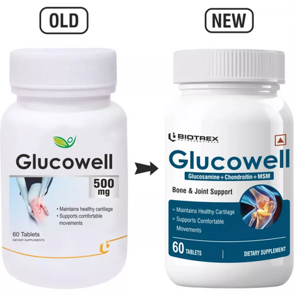Biotrex Glucowell Glucosamine, Msm & Chondroitin 500mg Tablets