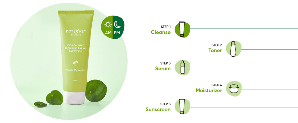 Dot & Key Cica Calming Blemish Clearing Face Wash - 100 ml