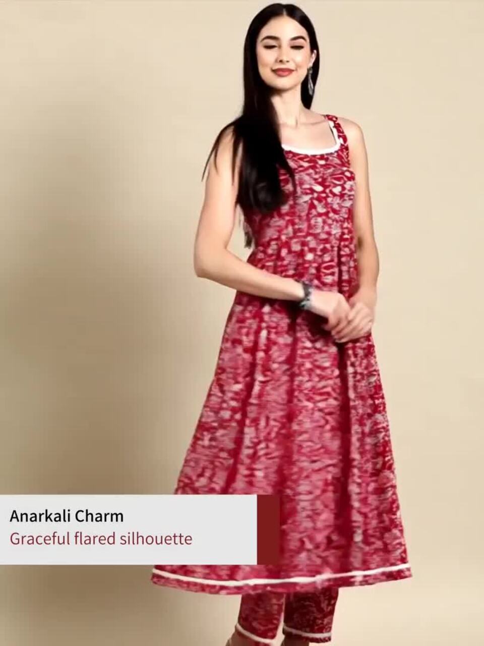 Anayna Floral Printed Empire Pure Cotton Kurta With Trousers & Dupatta
