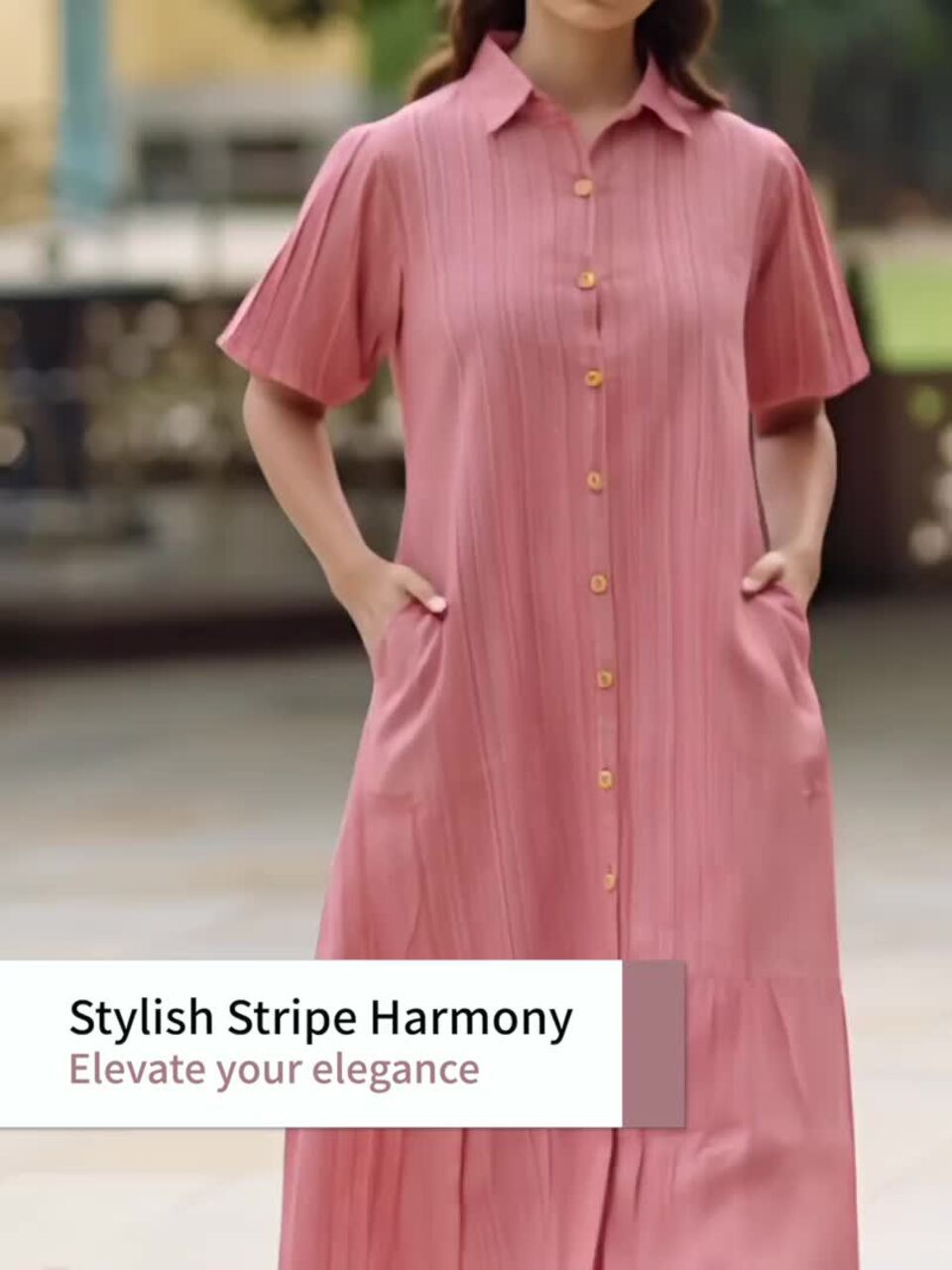 Anayna Puff Sleeve A-Line Cotton Midi Dress