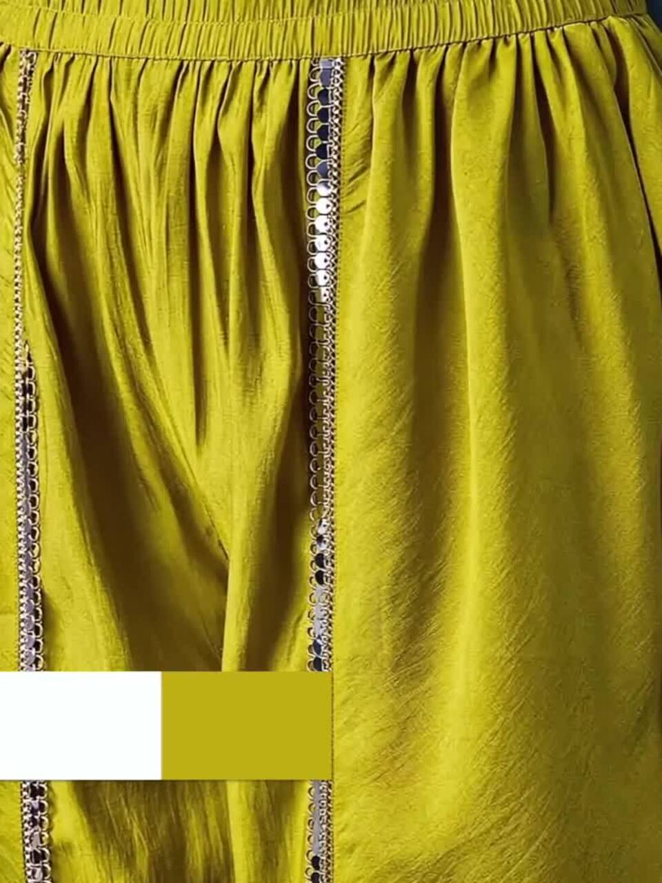 Sangria Embellished Mirror Work Roman Silk Tunic With Dhoti Pant