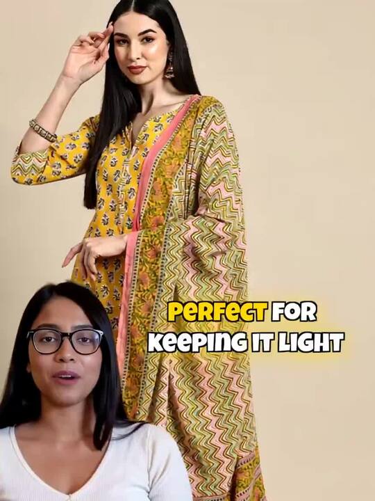 Anayna Women Floral Printed Pure Cotton Kurta with Salwar & With Dupatta