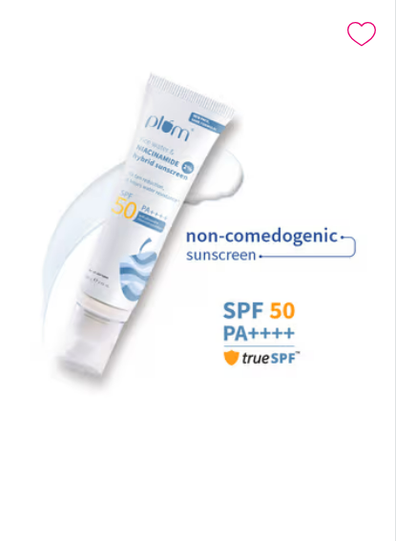 Plum 2% Niacinamide Sunscreen SPF 50 PA+++ UVA/B - Reduces Tan, No White Cast, Dermat Tested