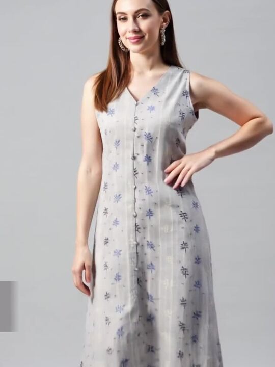Anayna Women Grey & Blue Ethnic Motifs Printed Kurta with Palazzos