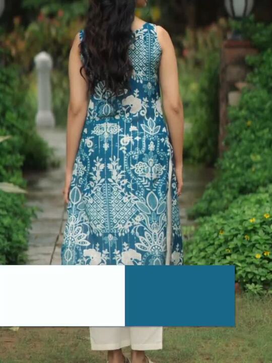 Anayna Floral Printed Sweetheart Neck Straight Kurta With Trousers