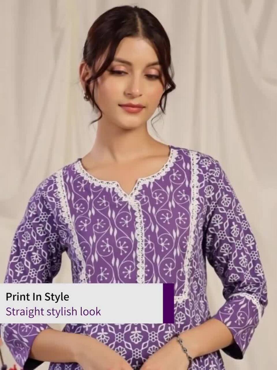 Anayna Women Floral Embroidered Regular Pure Cotton Kurta with Trousers
