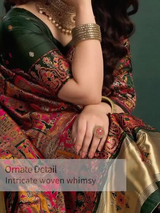 Sangria Woven Design Printed Saree With Blouse