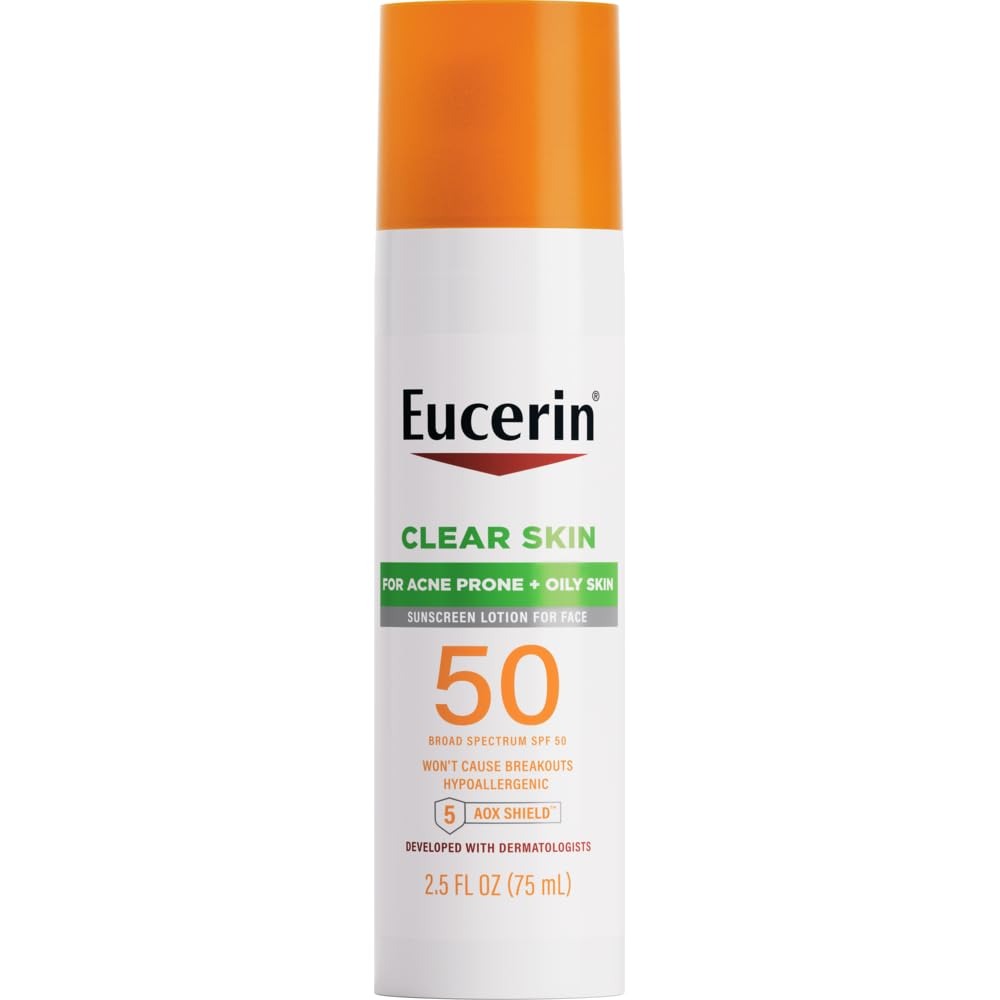 Eucerin Clear All Skin Sun Oil Control SPF 50 Face Sunscreen Lotion with Oil Absorbing Minerals - 75 ml