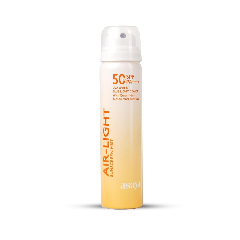 Asaya Air Light Sunscreen Spray SPF 50 PA++++, UVA/B with Ceramides & Aloe Vera Extract - 75 ml