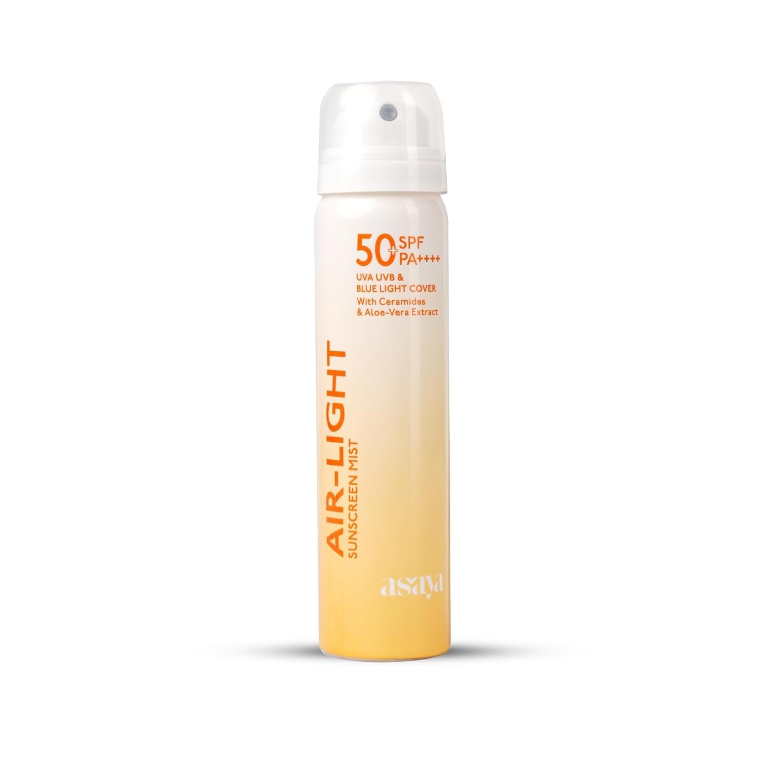 Asaya Air Light Sunscreen Spray SPF 50 PA++++, UVA/B with Ceramides & Aloe Vera Extract - 75 ml