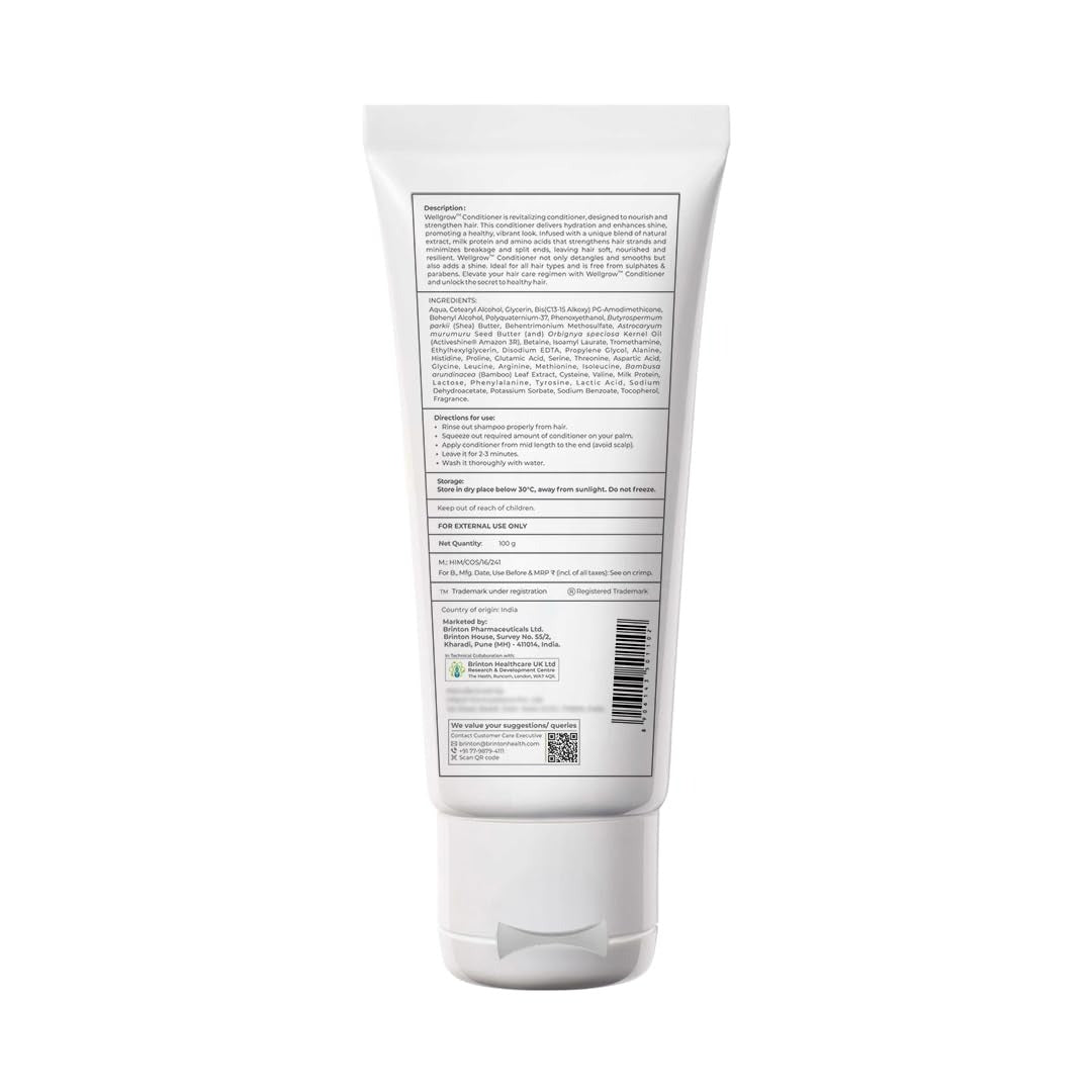 Brinton Wellgrow Hair Conditioner For Smooth & Strong Hair - 100 ml
