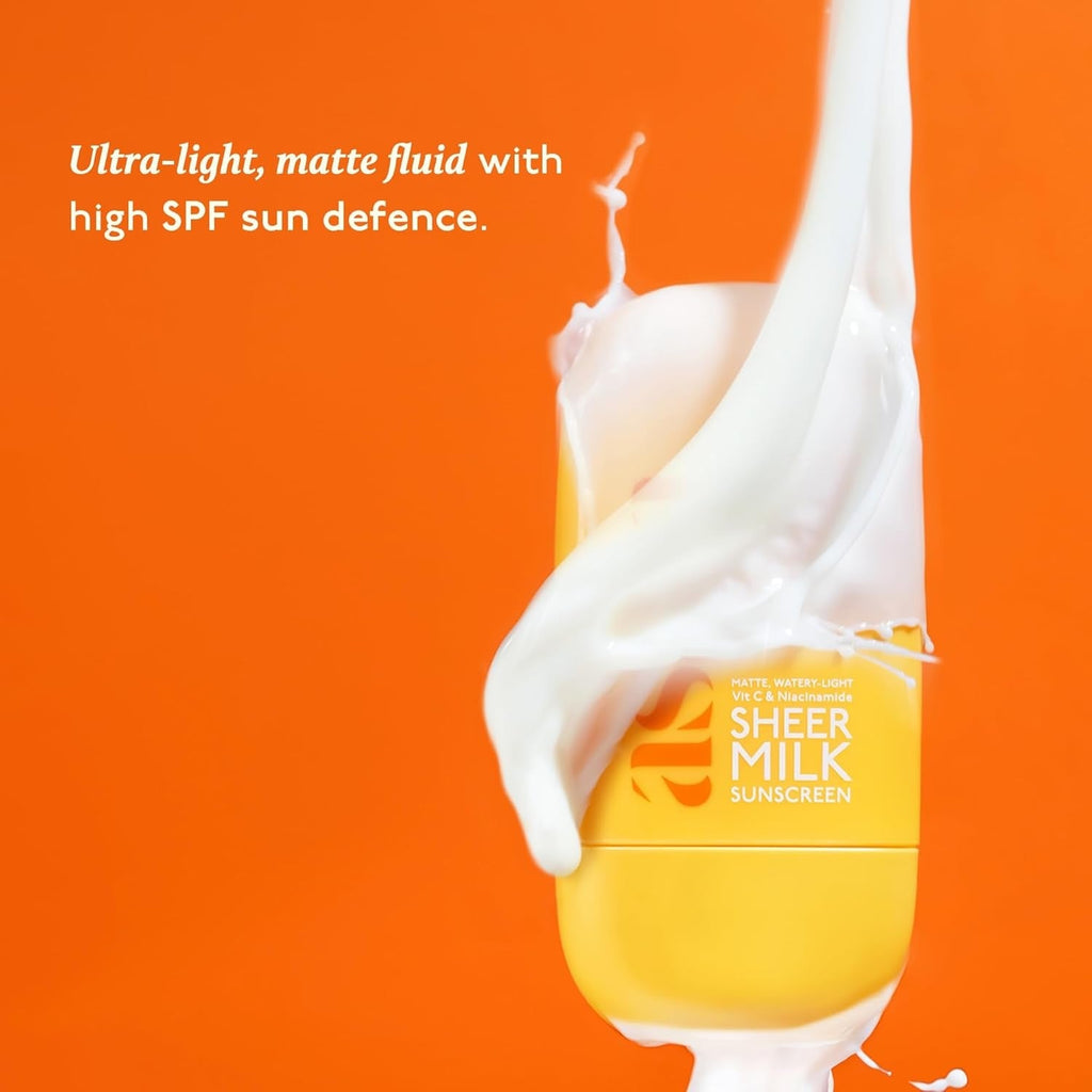 Asaya Sheer Milk Sunscreen SPF 50 PA++++ UVA + UVB with Vitamin C & Niacinamide - 50 ml