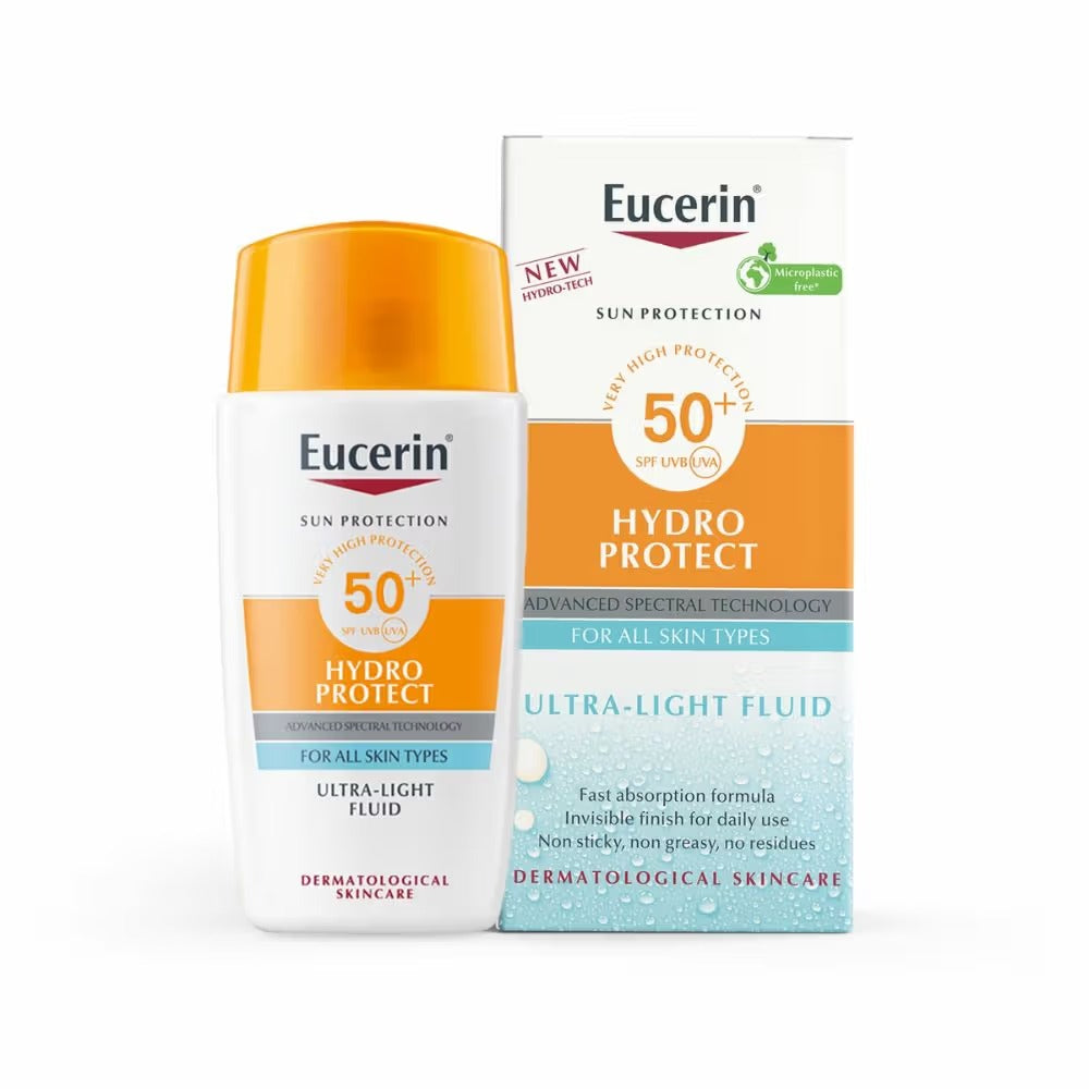 Eucerin Hydro Protect Ultra Light Sunscreen Fluid SPF50+ With Hyaluronic Acid - 50 ml