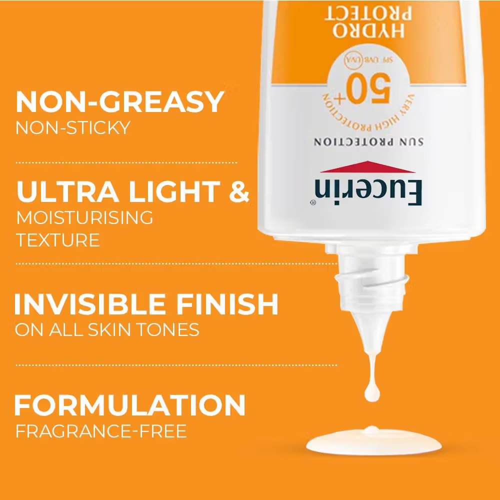 Eucerin Hydro Protect Ultra Light Sunscreen Fluid SPF50+ With Hyaluronic Acid - 50 ml