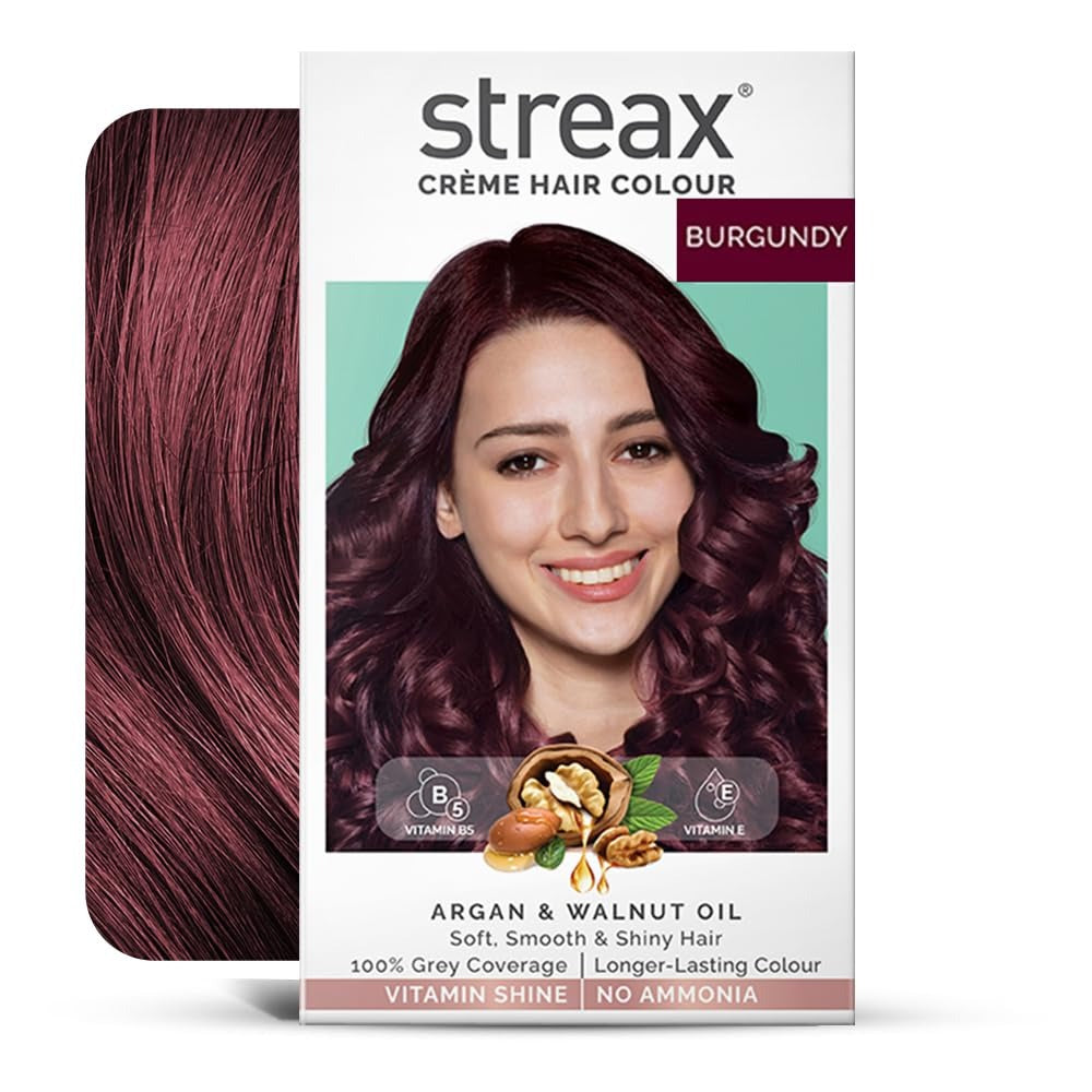 Streax Permanent Hair Colour Grey Coverage Infused with Argan and Walnut Oil For Women -