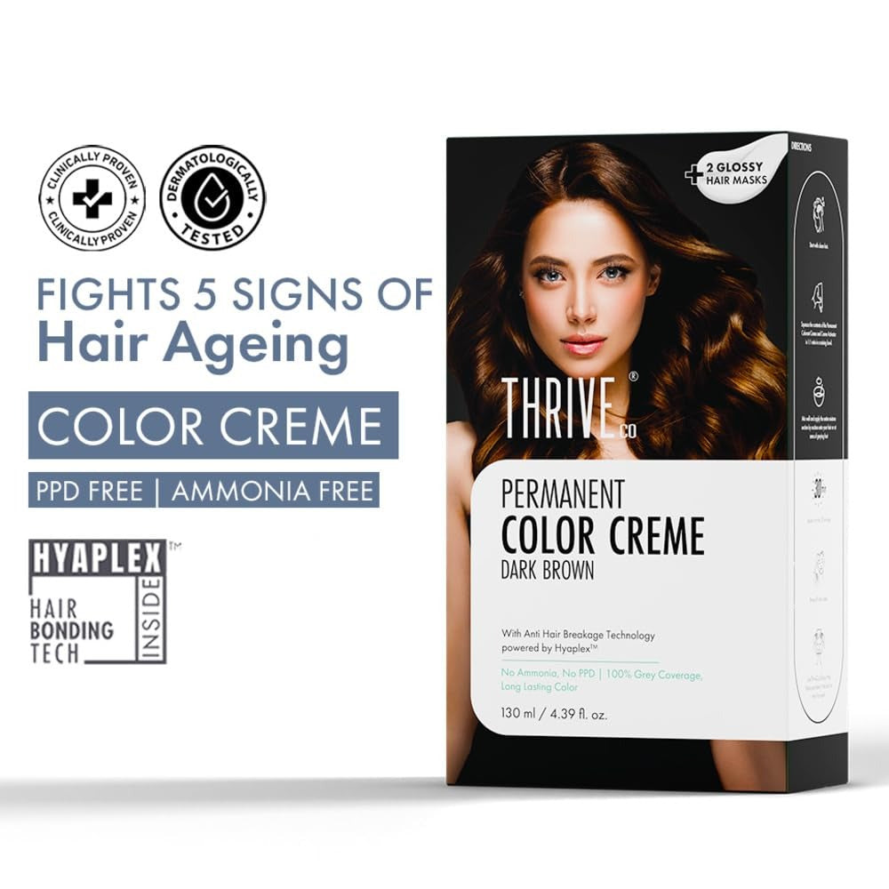 ThriveCo Permanent Natural Black  Hair Color Creme Combo for Men & Women