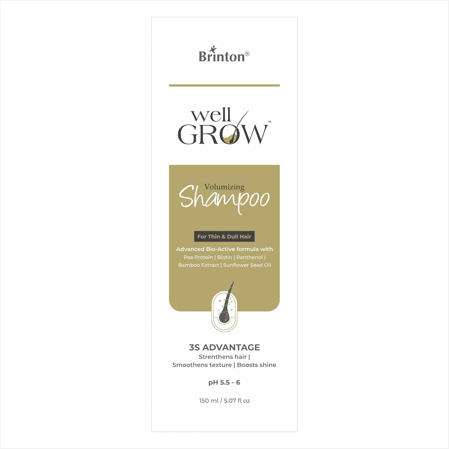 Brinton Wellgrow Volumizing Shampoo - 150 ml