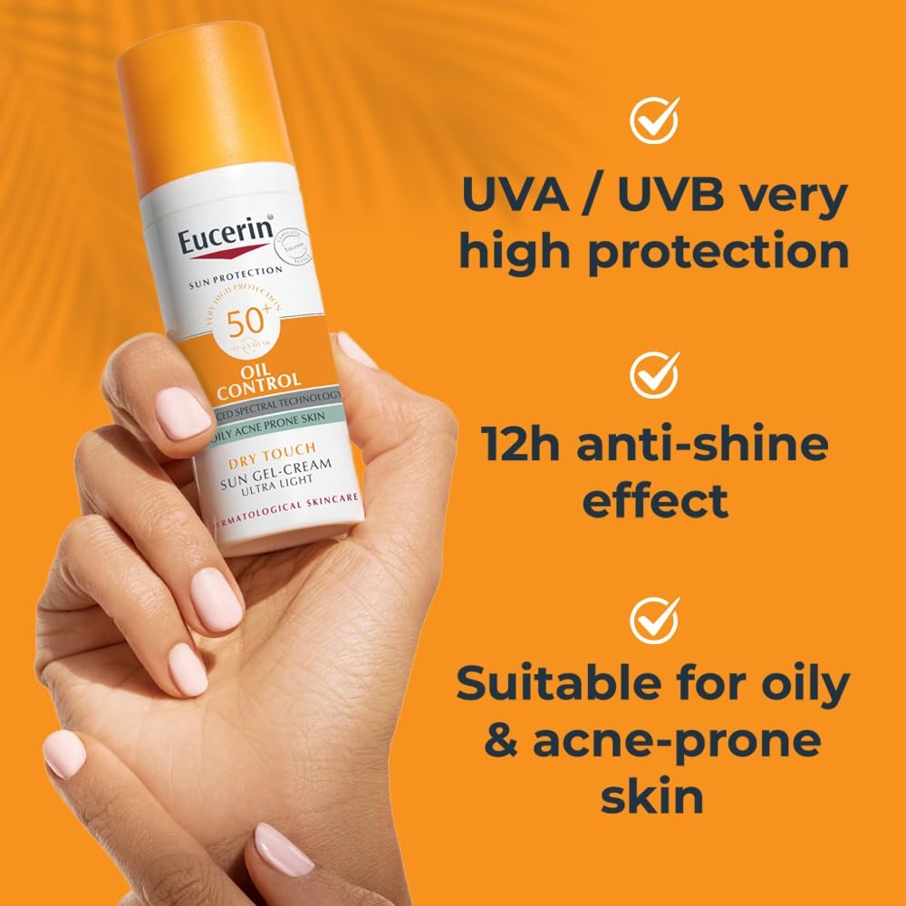 Eucerin Oil Control Dry Touch Sun Gel Cream SPF50+ With UVA,UVB Protection - 50 Gms