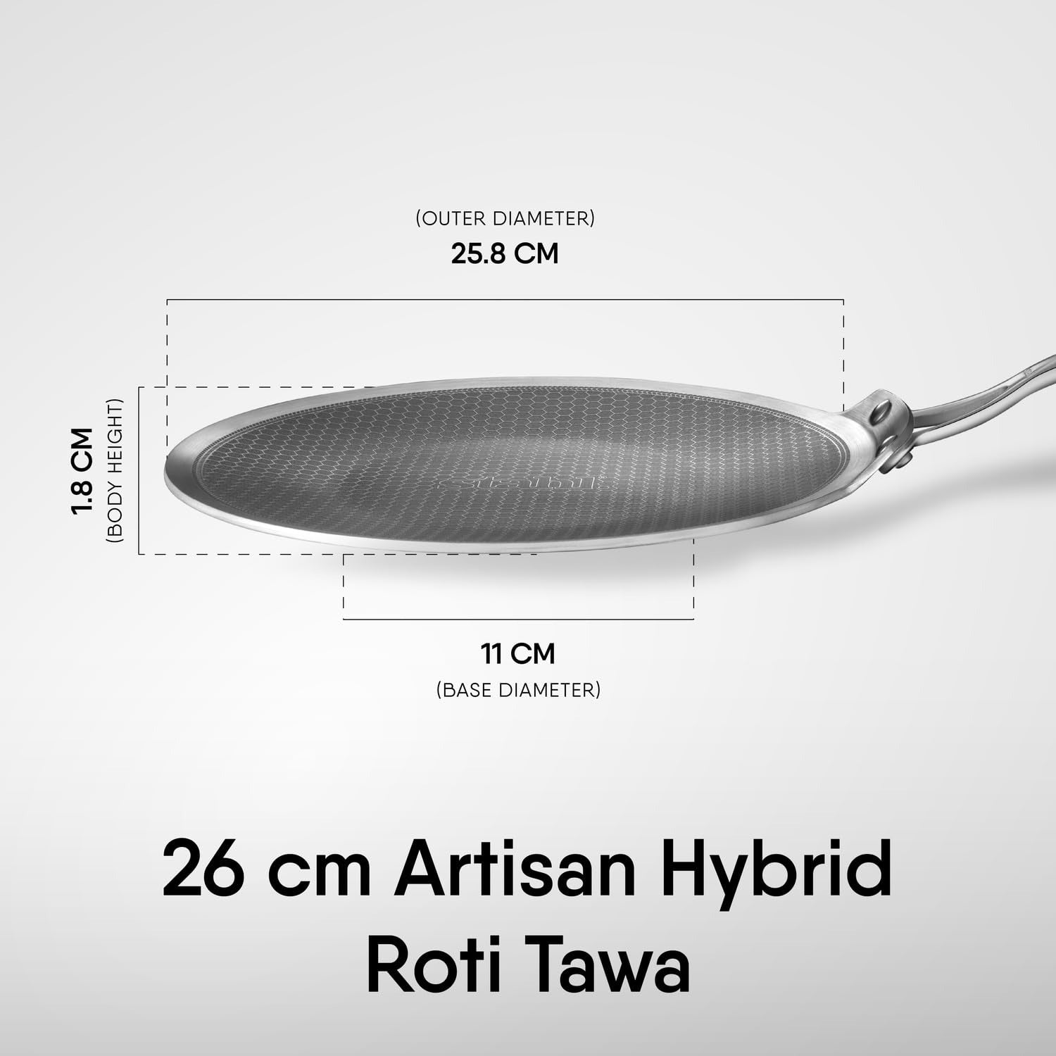 Stahl Artisan Hybrid Roti Tawa with Cast Handles
