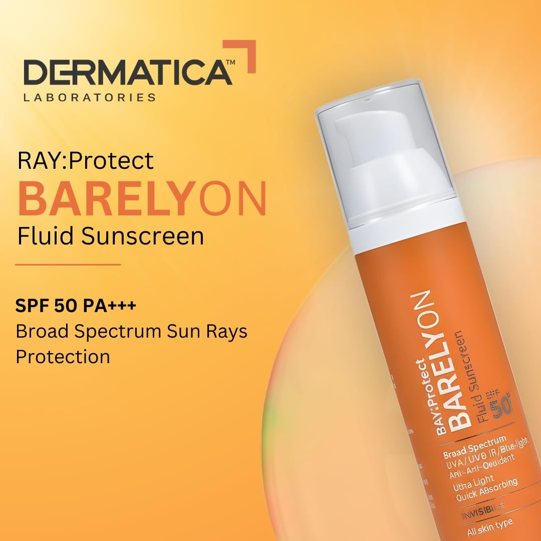 Dermatica Ray Protect Barelyon Fluid Sunscreen SPF 50 PA+++ Broad Spectrum Sun Rays Protection - 50 ml