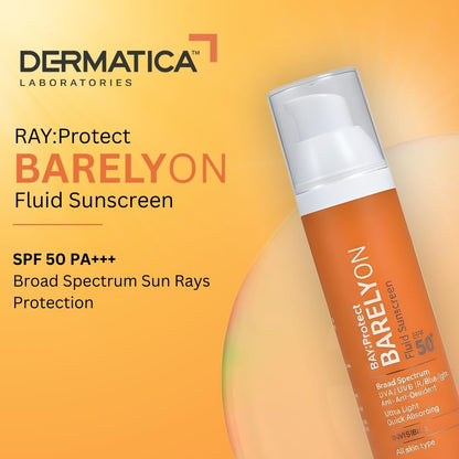 Dermatica Ray Protect Barelyon Fluid Sunscreen SPF 50 PA+++ Broad Spectrum Sun Rays Protection - 50 ml