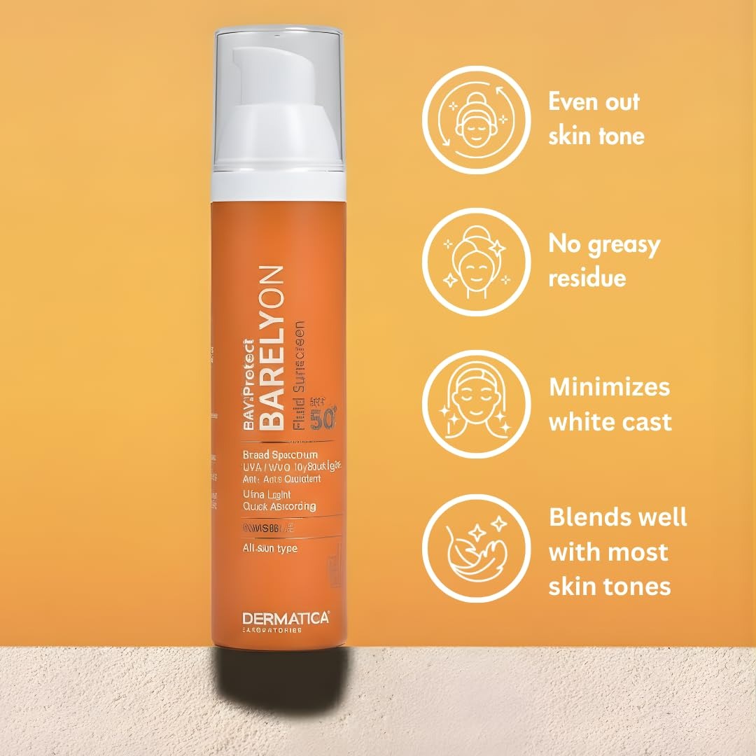 Dermatica Ray Protect Barelyon Fluid Sunscreen SPF 50 PA+++ Broad Spectrum Sun Rays Protection - 50 ml