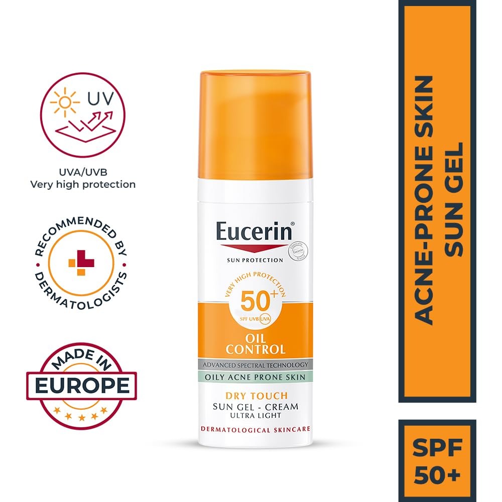 Eucerin Oil Control Dry Touch Sun Gel Cream SPF50+ With UVA,UVB Protection - 50 Gms