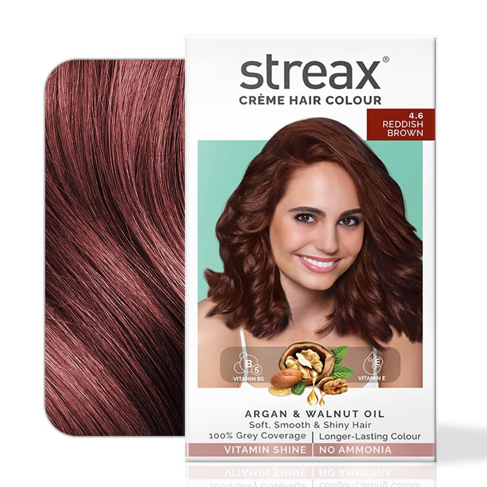 Streax Permanent Hair Colour Grey Coverage Infused with Argan and Walnut Oil For Women -