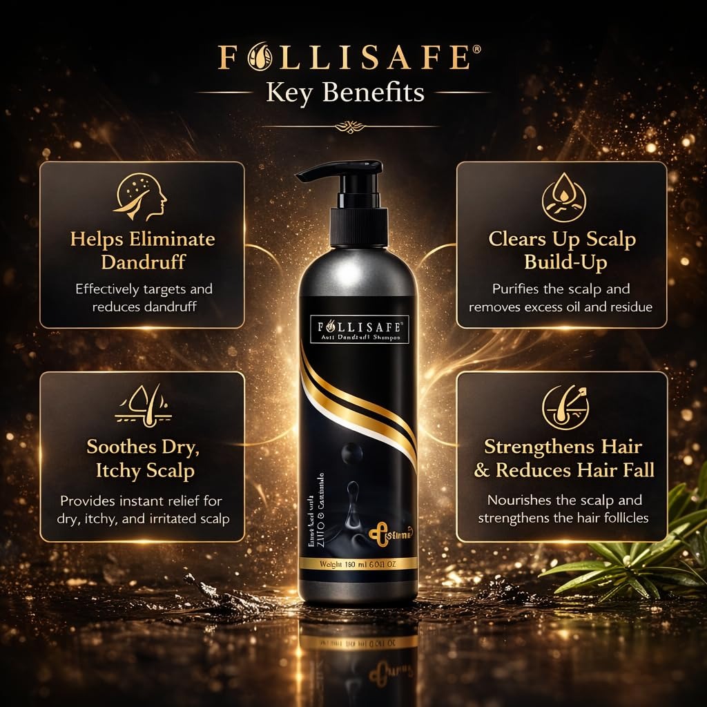 Follisafe Anti Dandruff Shampoo With Tea Tree Oil and Zinc PCA - 180 ml