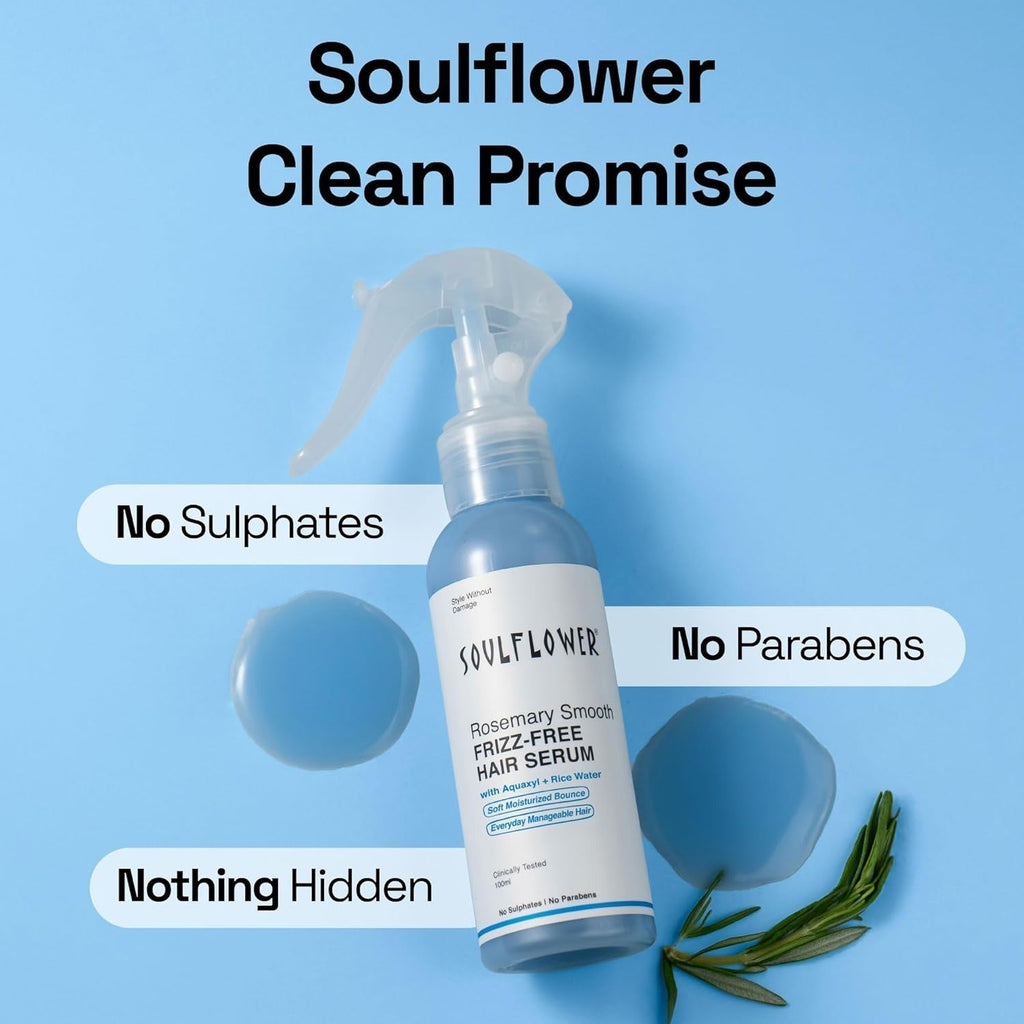 Soulflower Rosemary Hair Serum for Dry Anti Frizz Hair Control - 100 ml