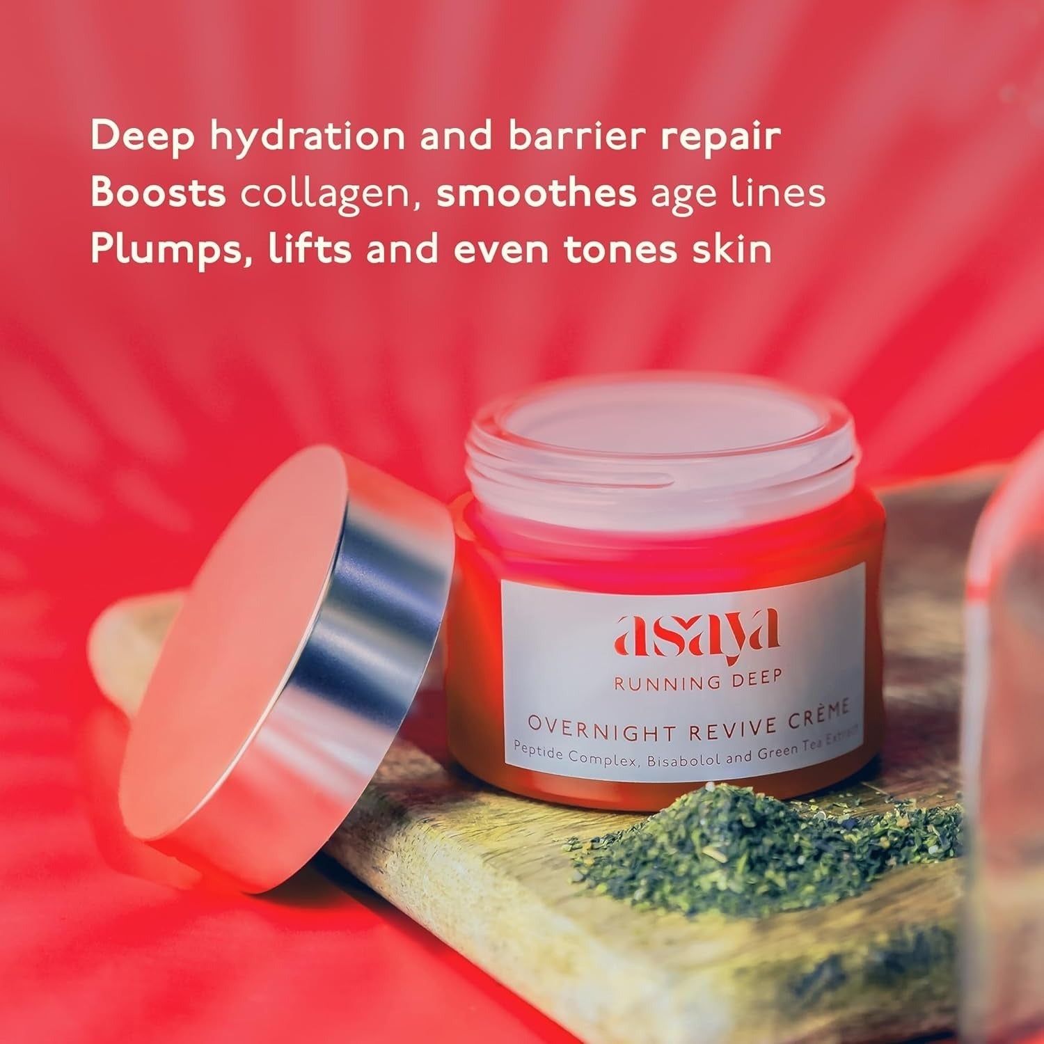 Asaya Running Deep Over Night Revive Cream With Peptides & Bisabolol - 50 ml