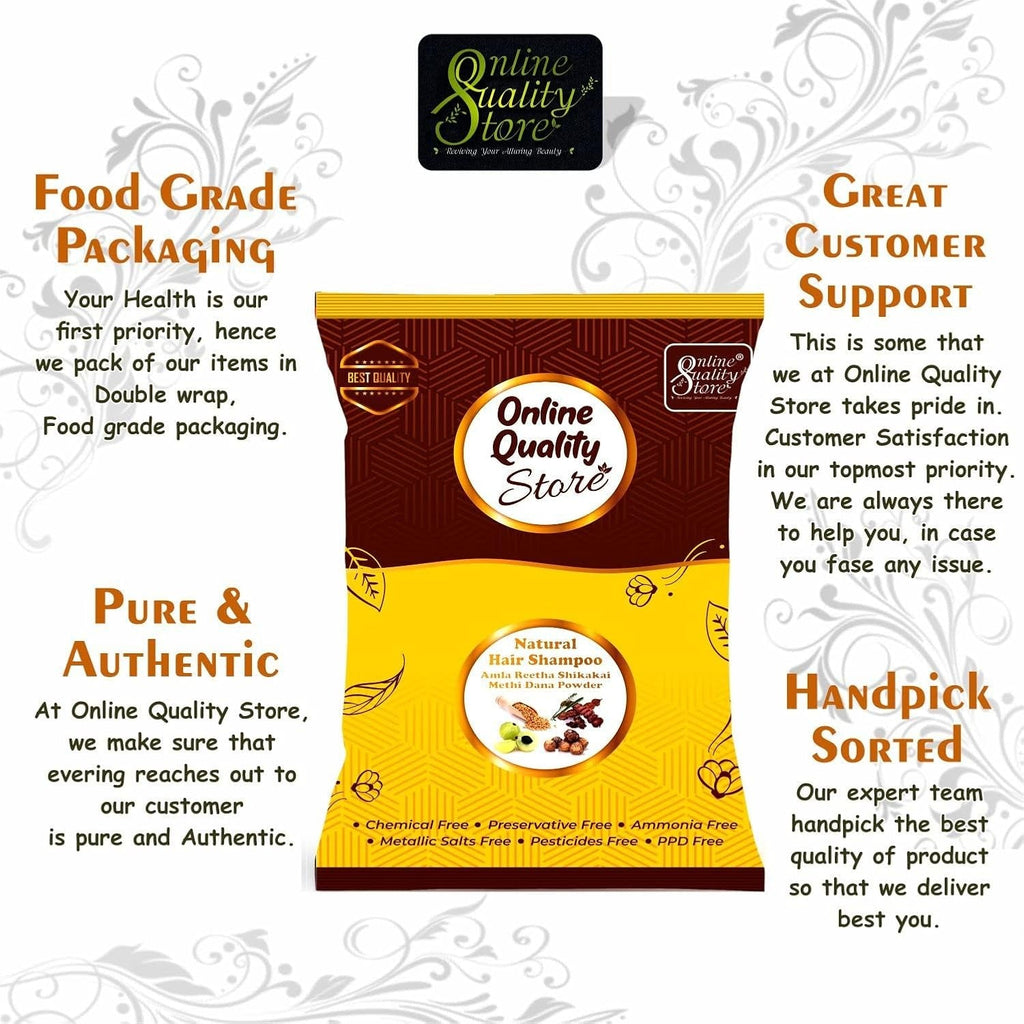 Online Quality Store Hair Shampoo with Amla, Reetha, Shikakai And Methi Dana - 200 Gms