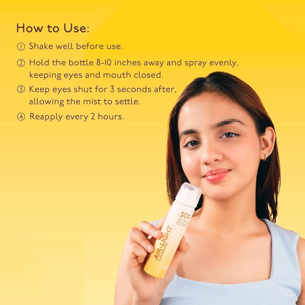 Asaya Air Light Sunscreen Spray SPF 50 PA++++, UVA/B with Ceramides & Aloe Vera Extract - 75 ml
