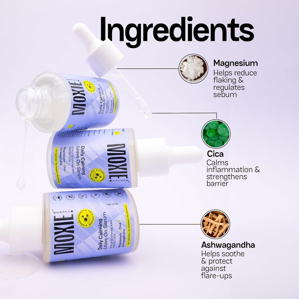 Moxie Beauty Daily Calming Leave On Serum Anti Dandruff Hair Serum - 30 ml