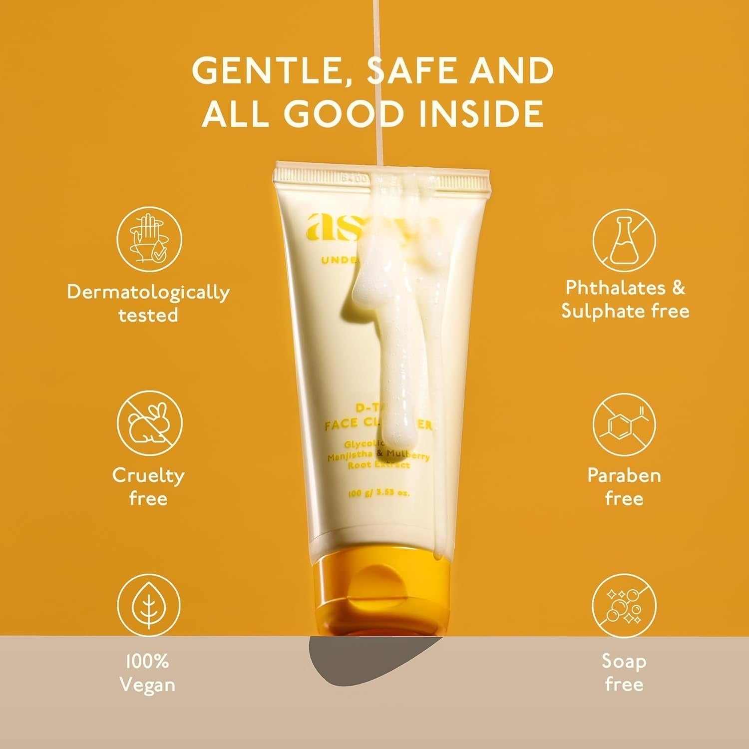 Asaya Detan Face Wash With Glycolic Acid, Berry Extract & Manjistha - 100 ml