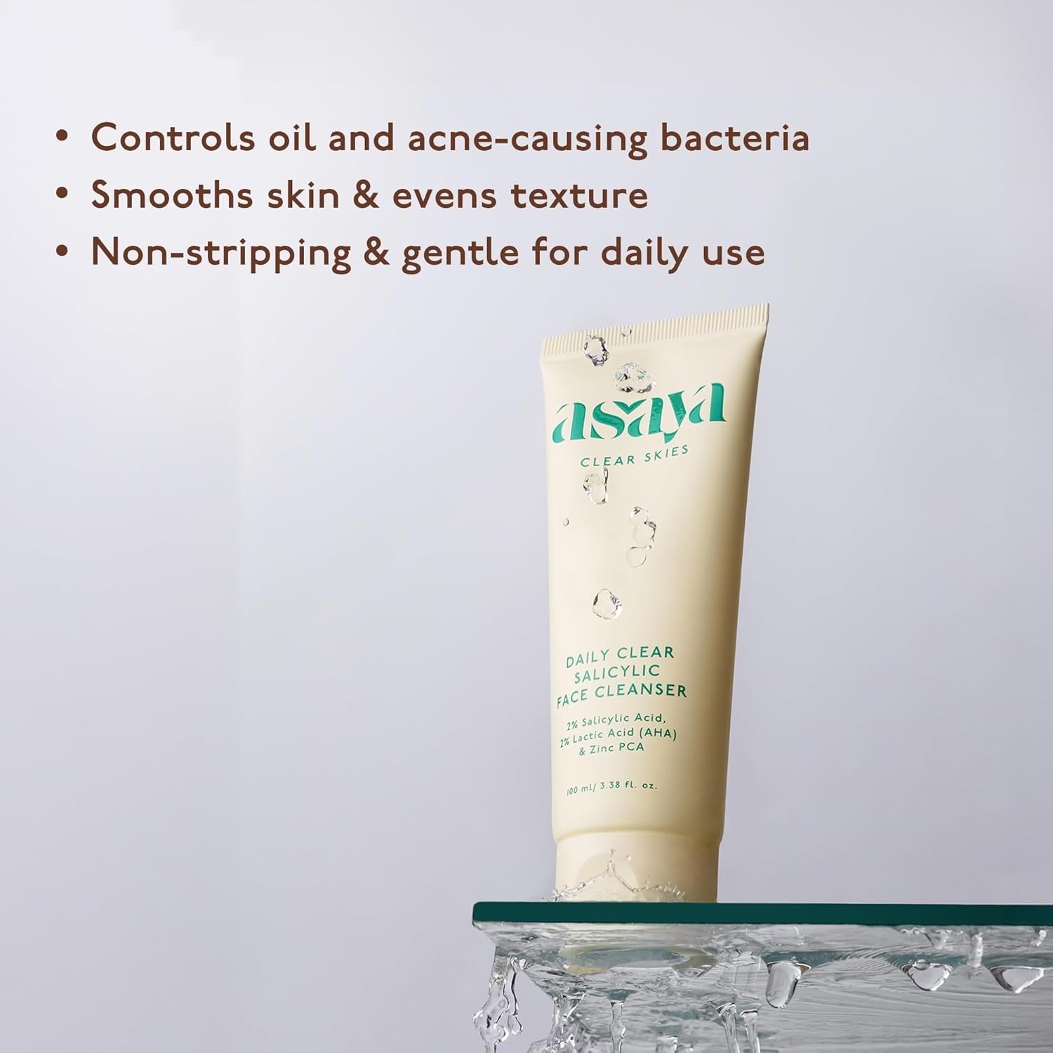 Asaya Daily Clear 2% Salicylic Acid Face Wash Cleanser - 100 ml