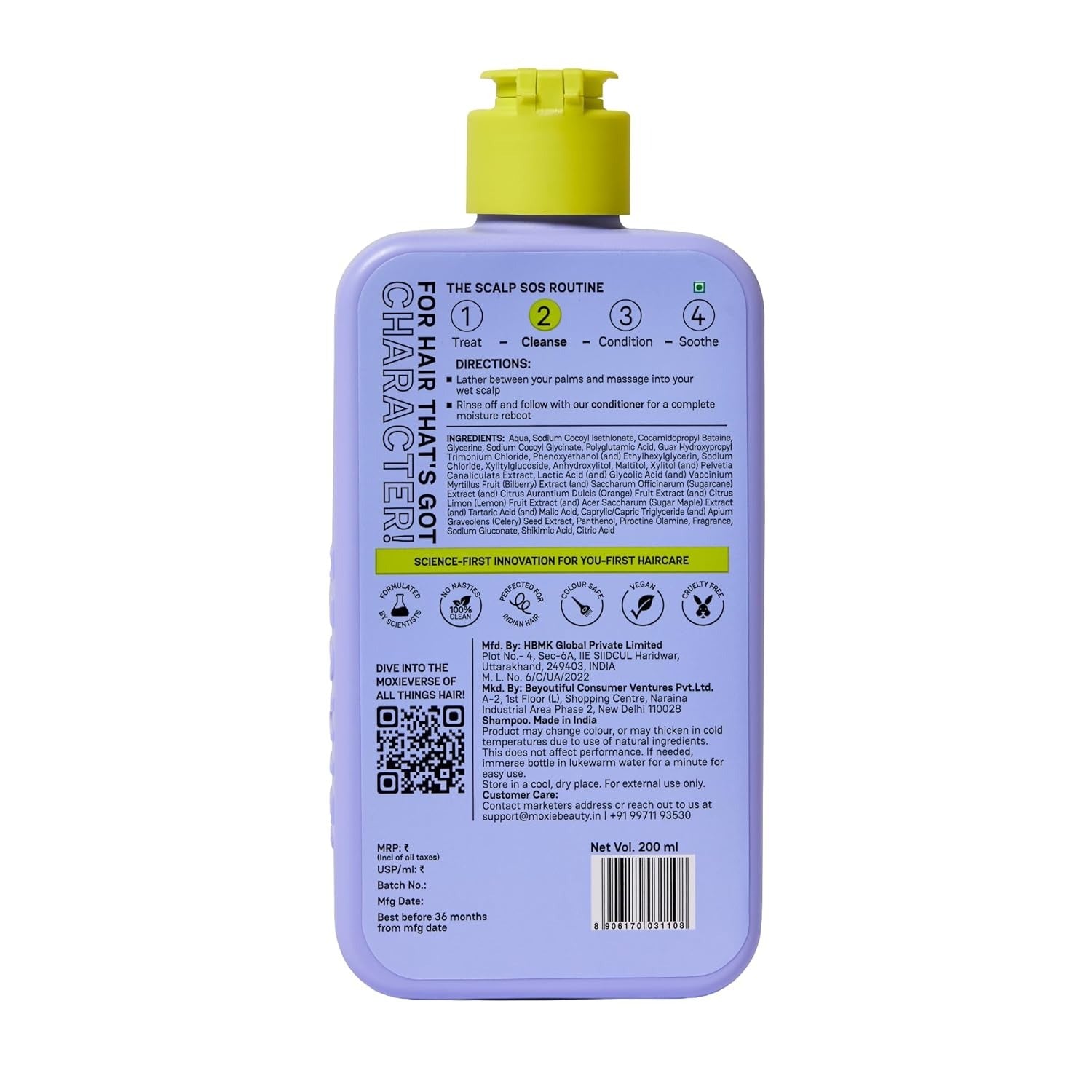 Moxie Beauty Scalp Reviving Anti Dandruff Shampoo  - 200 ml