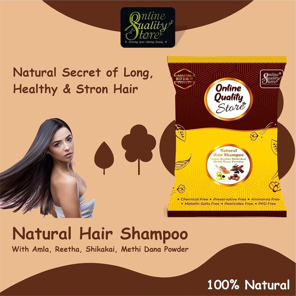 Online Quality Store Hair Shampoo with Amla, Reetha, Shikakai And Methi Dana - 200 Gms
