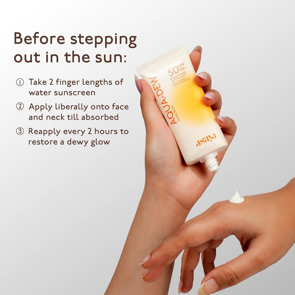 Asaya Aqua Dew Sunscreen SPF 50 PA+++ UVA/B Light Protection - 50 ml