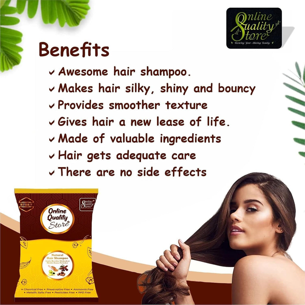 Online Quality Store Hair Shampoo with Amla, Reetha, Shikakai And Methi Dana - 200 Gms