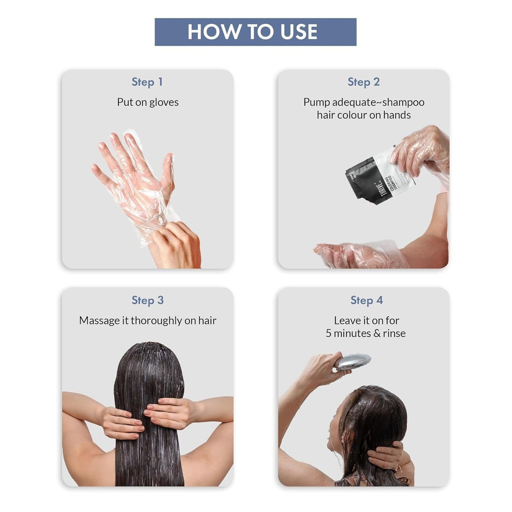 ThriveCo Hair Coloring Shampoo Dark Brown - Each Sachet 20 ml (Pack of 4)